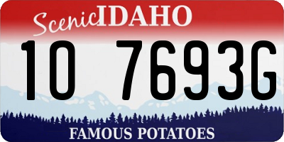 ID license plate 1O7693G