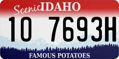 ID license plate 1O7693H