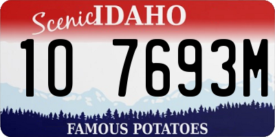 ID license plate 1O7693M