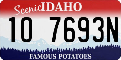 ID license plate 1O7693N
