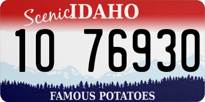 ID license plate 1O7693O