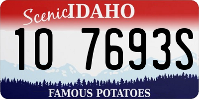 ID license plate 1O7693S