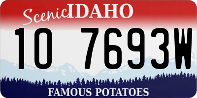 ID license plate 1O7693W
