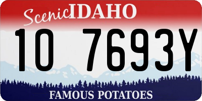 ID license plate 1O7693Y