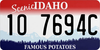 ID license plate 1O7694C