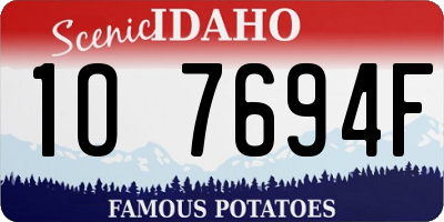 ID license plate 1O7694F