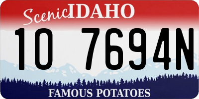 ID license plate 1O7694N