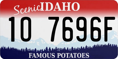 ID license plate 1O7696F