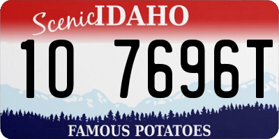 ID license plate 1O7696T