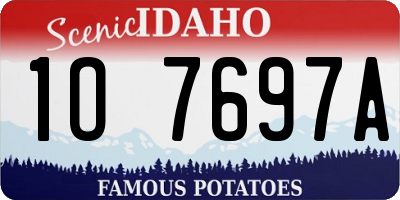 ID license plate 1O7697A