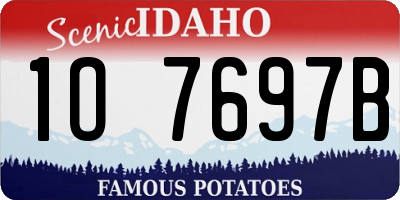 ID license plate 1O7697B