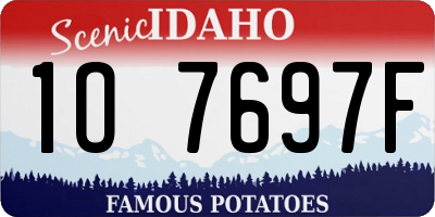 ID license plate 1O7697F