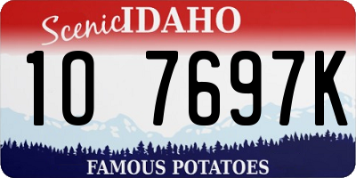 ID license plate 1O7697K