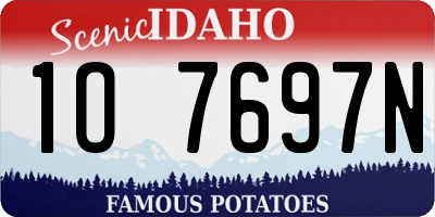 ID license plate 1O7697N