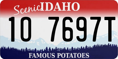 ID license plate 1O7697T