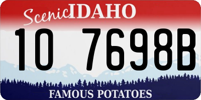 ID license plate 1O7698B