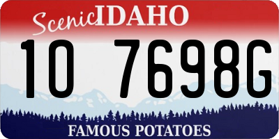 ID license plate 1O7698G
