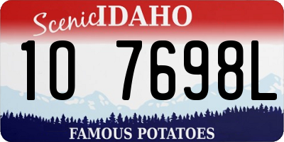 ID license plate 1O7698L