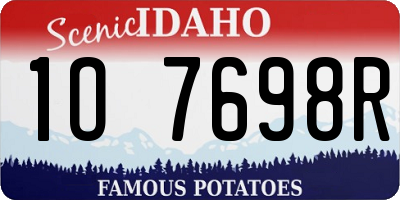 ID license plate 1O7698R
