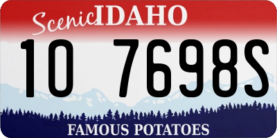 ID license plate 1O7698S