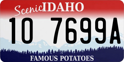 ID license plate 1O7699A