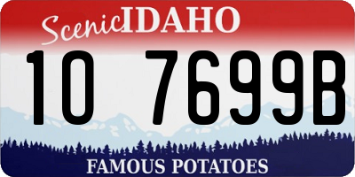 ID license plate 1O7699B