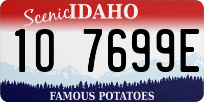 ID license plate 1O7699E