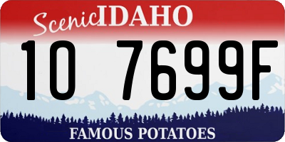 ID license plate 1O7699F