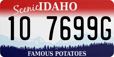ID license plate 1O7699G