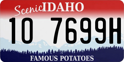 ID license plate 1O7699H