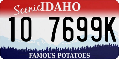 ID license plate 1O7699K