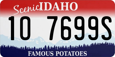 ID license plate 1O7699S