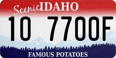 ID license plate 1O7700F