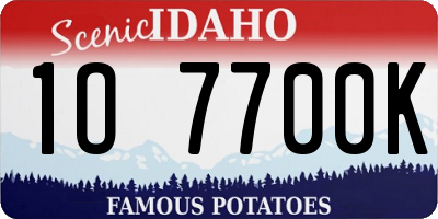ID license plate 1O7700K