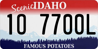 ID license plate 1O7700L