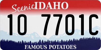 ID license plate 1O7701C