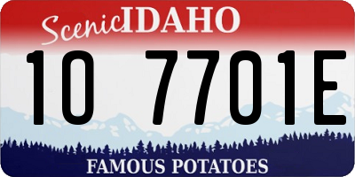 ID license plate 1O7701E