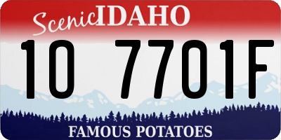 ID license plate 1O7701F