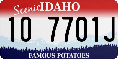 ID license plate 1O7701J