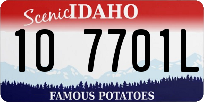 ID license plate 1O7701L