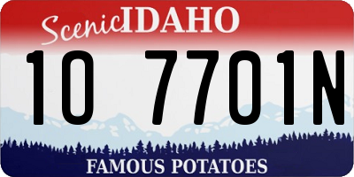 ID license plate 1O7701N