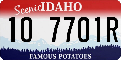 ID license plate 1O7701R