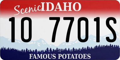 ID license plate 1O7701S