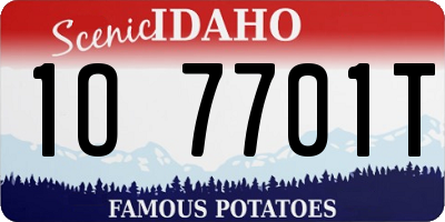 ID license plate 1O7701T