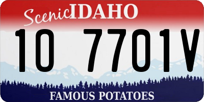 ID license plate 1O7701V