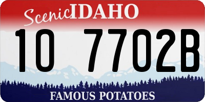 ID license plate 1O7702B