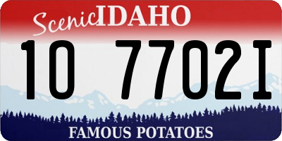 ID license plate 1O7702I