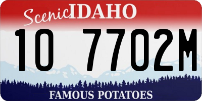 ID license plate 1O7702M