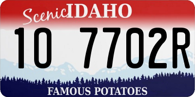 ID license plate 1O7702R