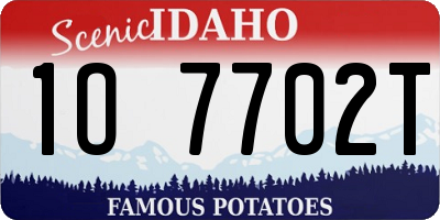 ID license plate 1O7702T